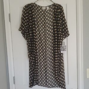 Nwt Jovovick-hawk Black Polka Dot Sheer Kimono womens sz L